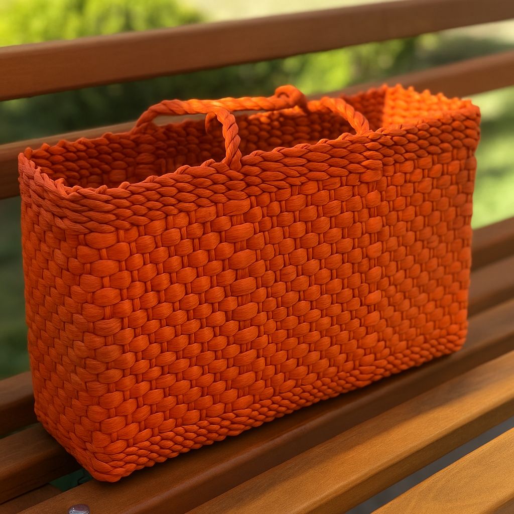 Bolsa de Palha Artesanal grande Tangerine