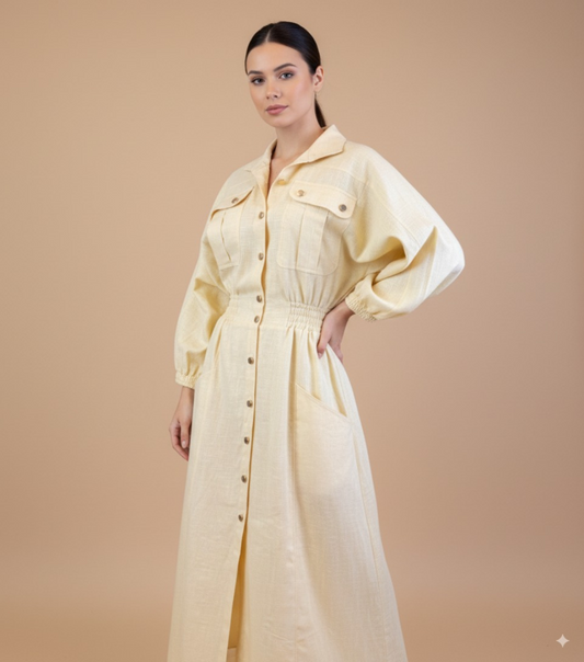 Vestido linho Brisa Serena