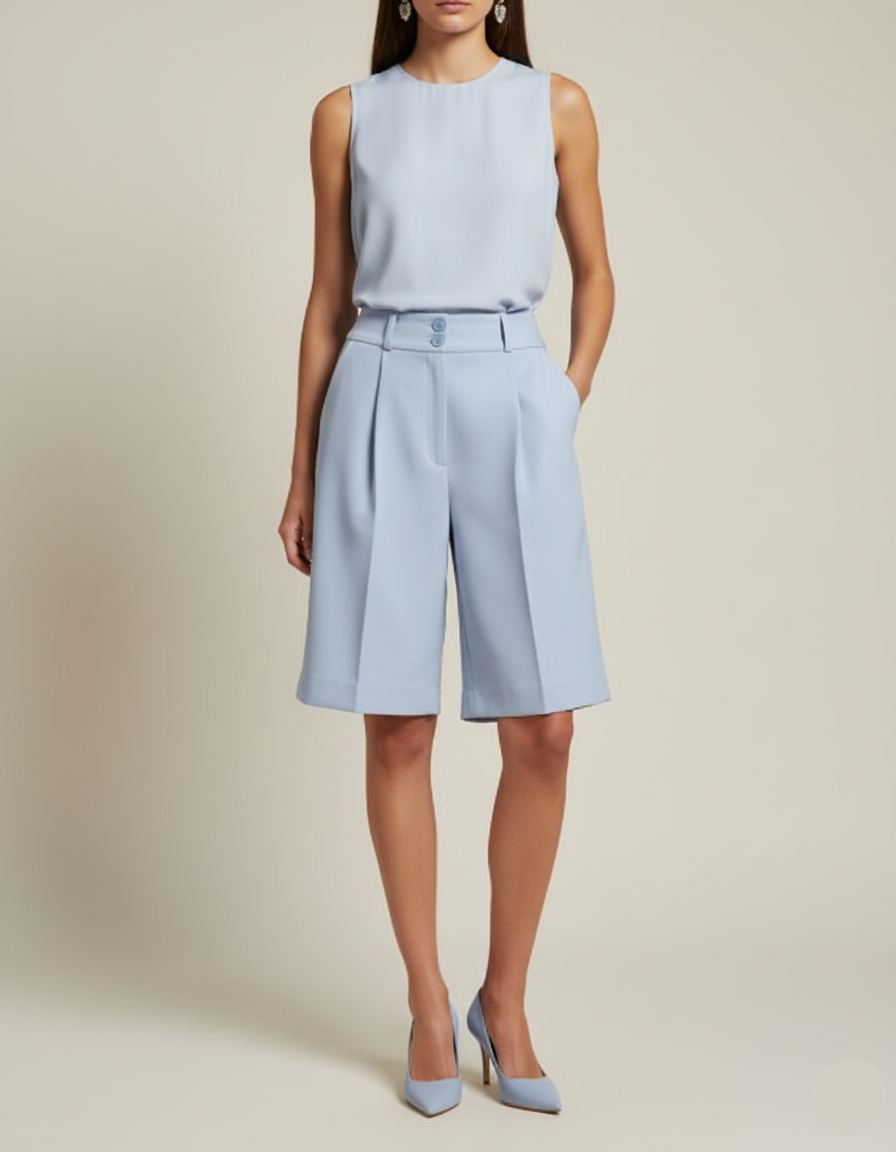 Bermuda Alfaiataria Azul Serenity