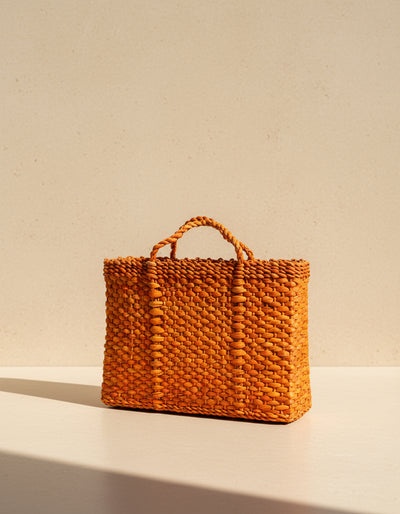 Bolsa de Palha Artesanal grande Tangerine