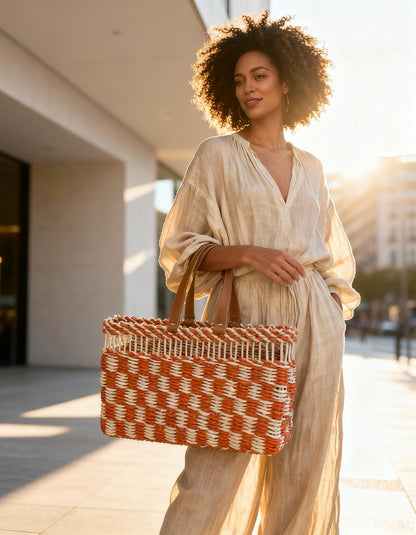 Bolsa de Palha Ocre di Sole