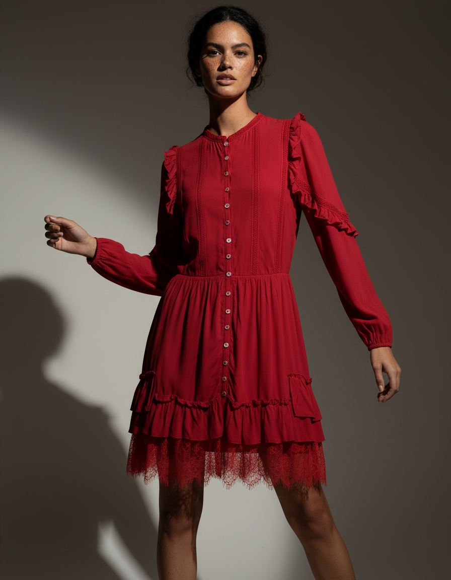 Vestido Carmesim Celeste