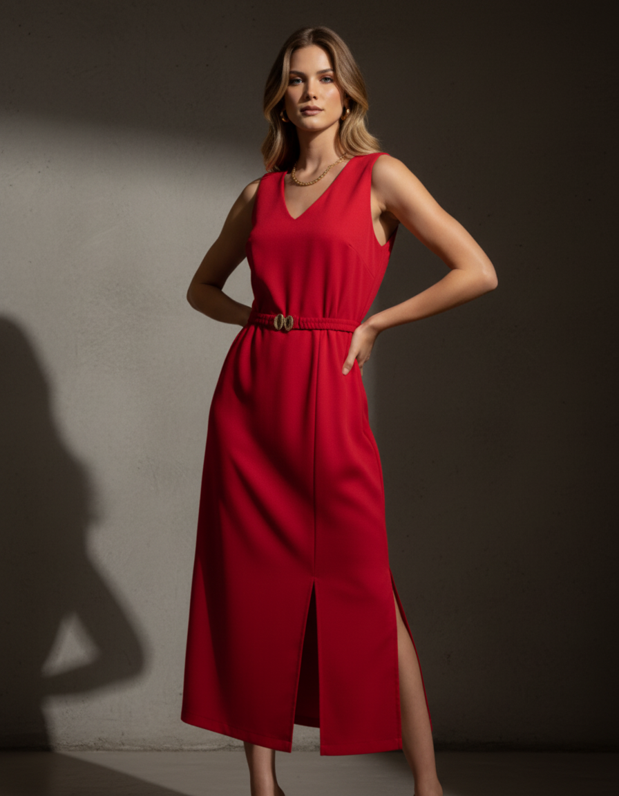 Vestido Noite Carmesin