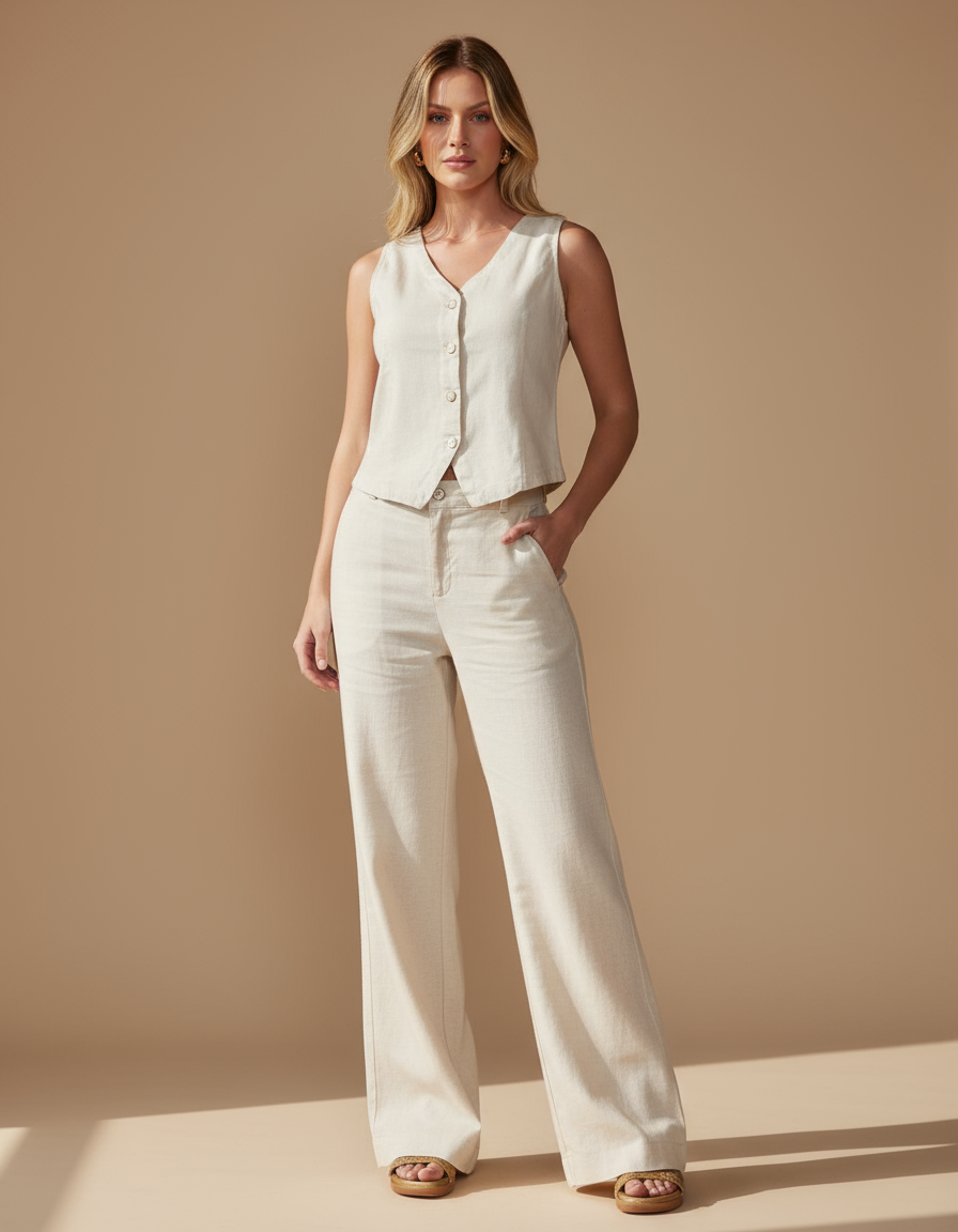 Calça Linho Alfaiataria Orla Serena