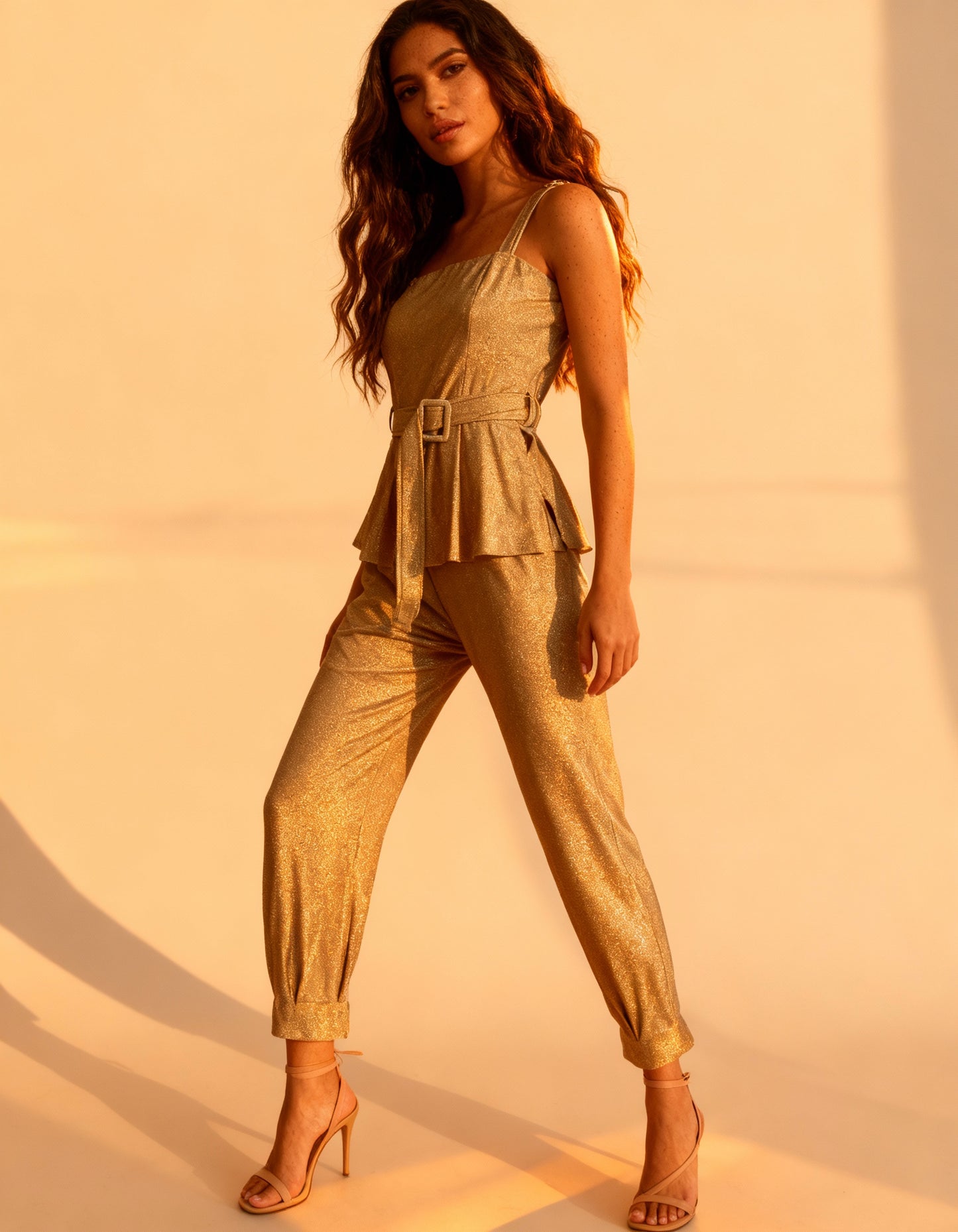 Macacão Lurex Luz Dourada