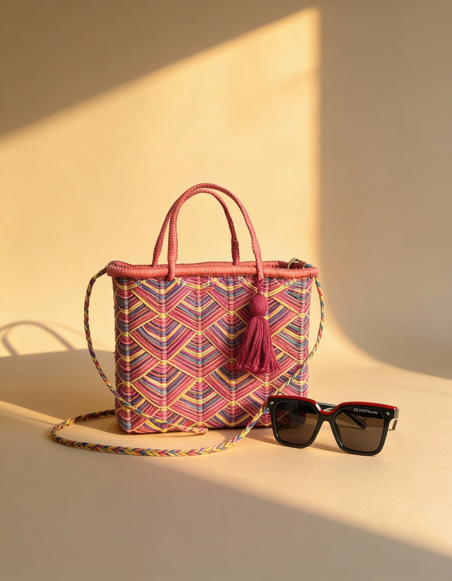 KIt Bolsa Palha de Buriti Pequena + Oculos de Sol