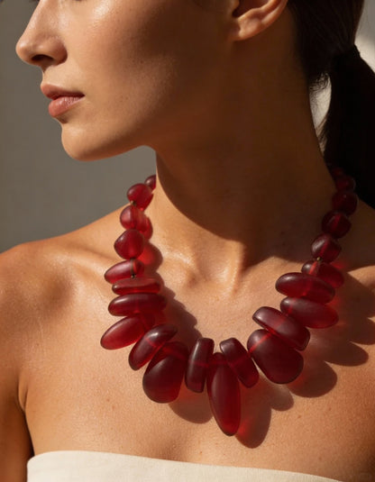 Colar Aurora Carmin Resina premium