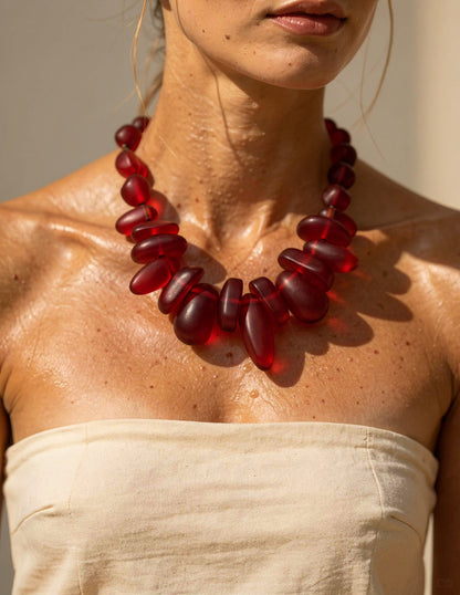 Colar Aurora Carmin Resina premium