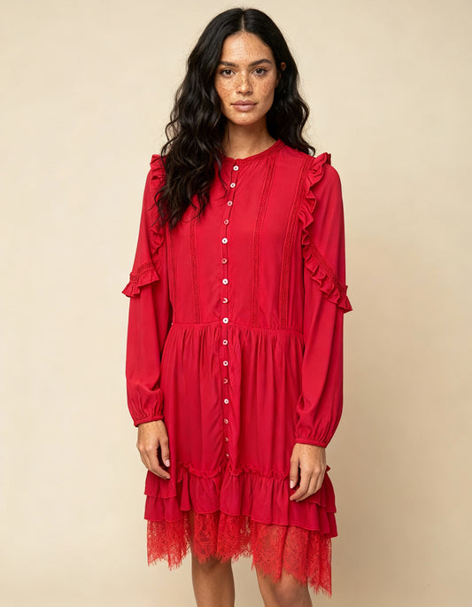 Vestido Carmesim Celeste