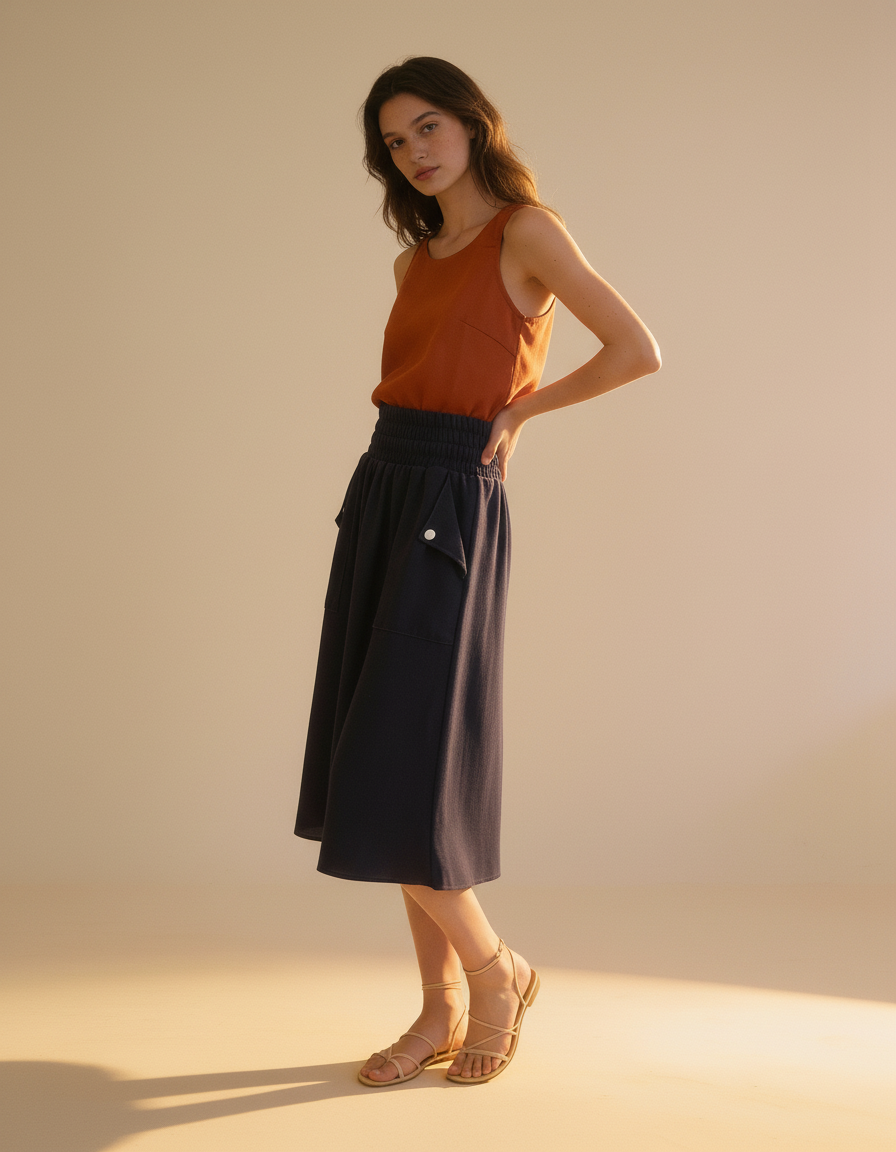 Saia Chloe Azul Marinho