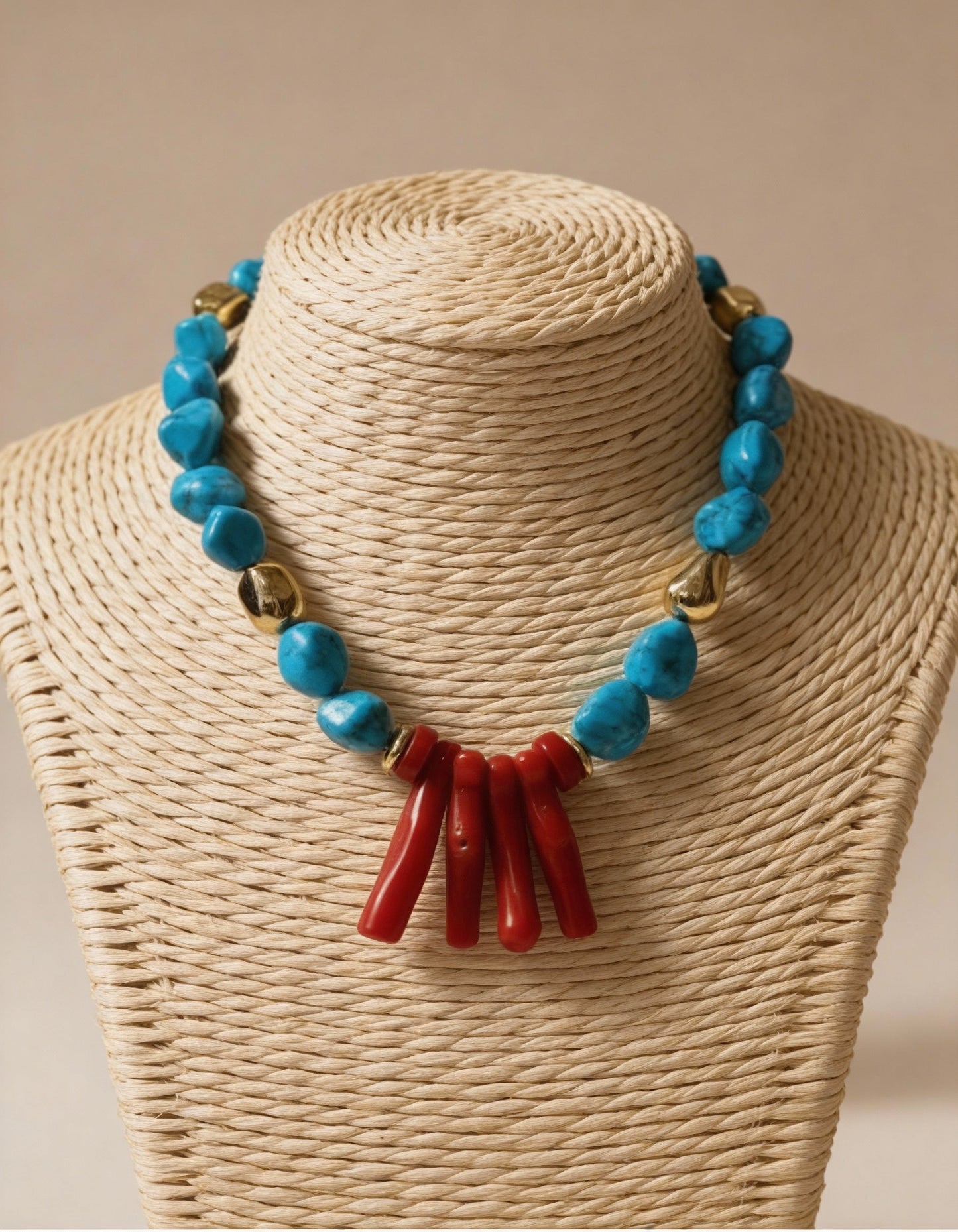 Colar Coral do Mediterrâneo