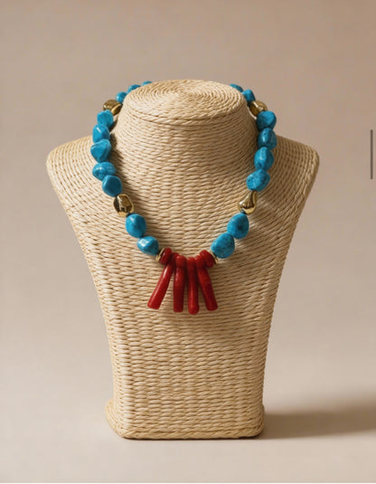 Colar Coral do Mediterrâneo