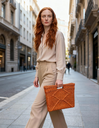 Bolsa/ Pasta Artesanal Tangerina